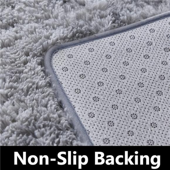 Shag Area Rug, 4' x 6' Tie-Dyed Light Grey Indoor Ultra Soft Plush Rugs - Picture 3 of 6